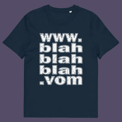 French navy t-shirt. A non conformist t shirt for those who are bored and sickened by how much of their world exists through the internet nowadays. Show how unimpressed you are with this nonconformist t-shirt design. Made from 100% organic ring-spun cotton, this social awareness t shirt is unisex, high-quality, super comfy, and best of all, eco-friendly.