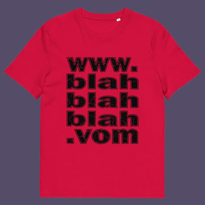 Red t-shirt. A non conformist t shirt for those who are bored and sickened by how much of their world exists through the internet nowadays. Show how unimpressed you are with this nonconformist t-shirt design. Made from 100% organic ring-spun cotton, this social awareness t shirt is unisex, high-quality, super comfy, and best of all, eco-friendly.
