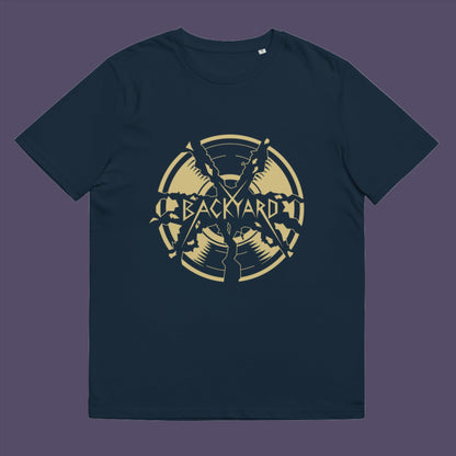 French navy t-shirt. A unique Backyard t-shirt. If you were there, you were there. If you know, you know and if you remember it you are lucky !! Eco friendly t shirt. Made from 100% organic ring-spun cotton, this nostalgic t-shirt is unisex, high-quality, super comfy, and best of all, eco-friendly.
