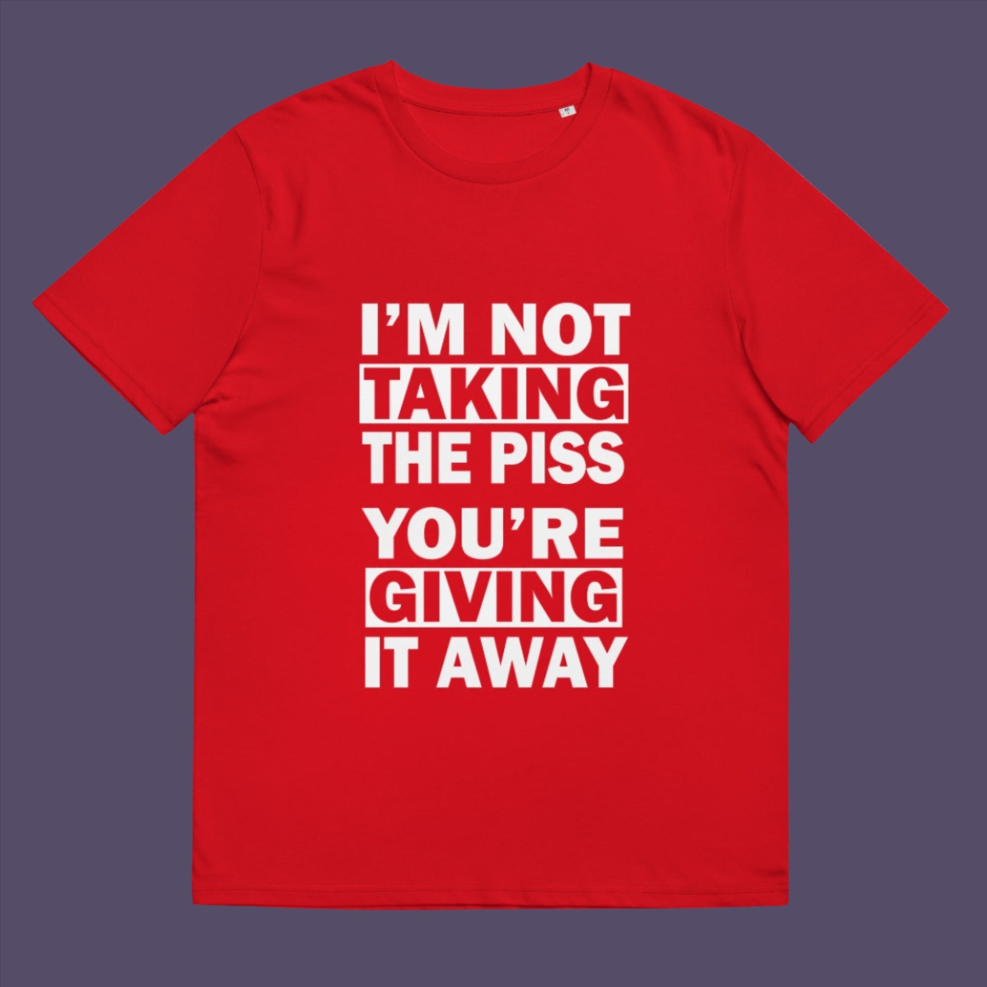 Red t-shirt. A clever slogan t shirt design suggesting some people just set themselves up to be laughed at. Light hearted banter between friends , "No offence intended mate". Made from 100% organic ring-spun cotton, this sarcastic slogan t shirt is unisex, high-quality, super comfy, and best of all, eco-friendly.