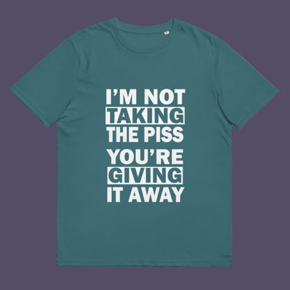 Stargazer t-shirt. A clever slogan t shirt design suggesting some people just set themselves up to be laughed at. Light hearted banter between friends , "No offence intended mate". Made from 100% organic ring-spun cotton, this sarcastic slogan t shirt is unisex, high-quality, super comfy, and best of all, eco-friendly.