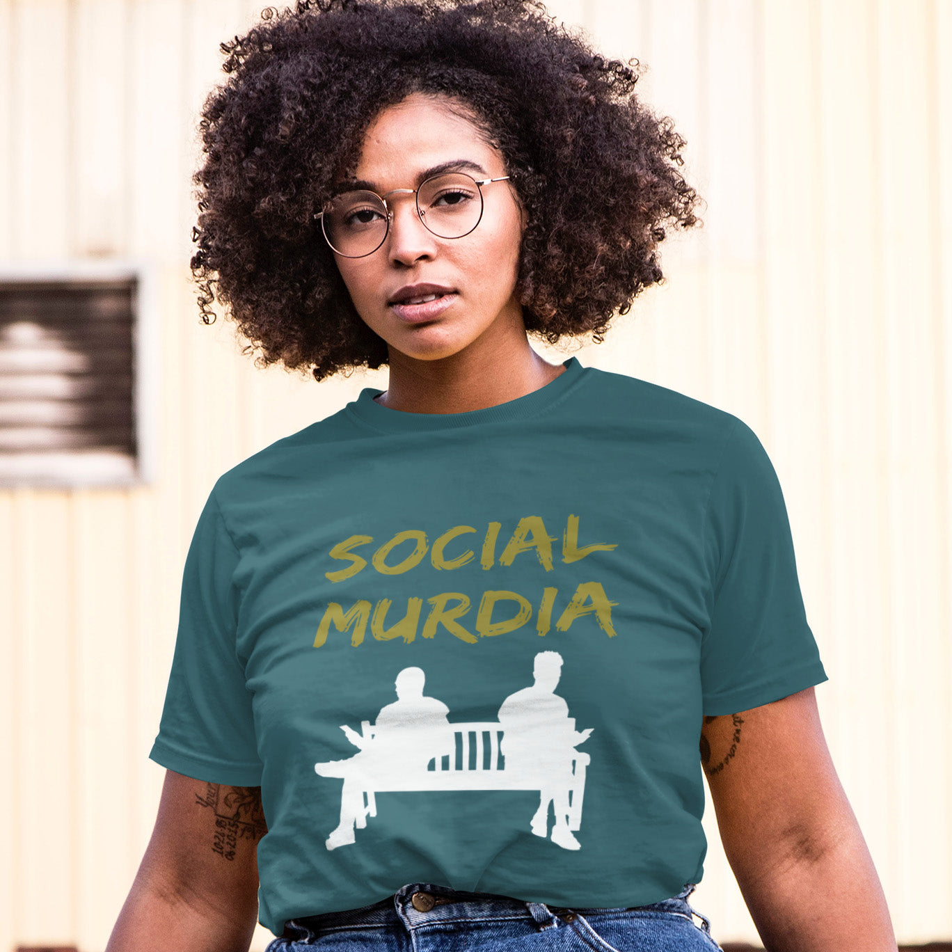 Social media ? Social murder more like. When did it become sociable to talk to some one through a phone.  Made from 100% organic ring-spun cotton, this unisex t-shirt is a total must-have. It's high-quality, super comfy, and best of all—eco-friendly.