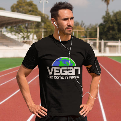 This design is for any vegan who feels like they are seen as an alien by others. Hopefully it will reassure people that you are a peaceful creature.  Made from 100% organic ring-spun cotton, this unisex t-shirt is a total must-have. It's high-quality, super comfy, and best of all—eco-friendly.