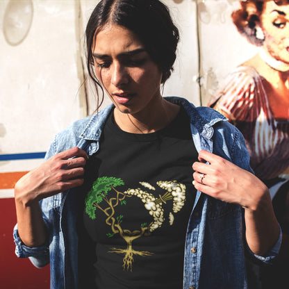 This design pays homage to women and highlights how most destructive elements of mankind come from men. Women create life, men destroy it. Made from 100% organic ring-spun cotton, this unisex t-shirt is a total must-have. It's high-quality, super comfy, and best of all—eco-friendly.