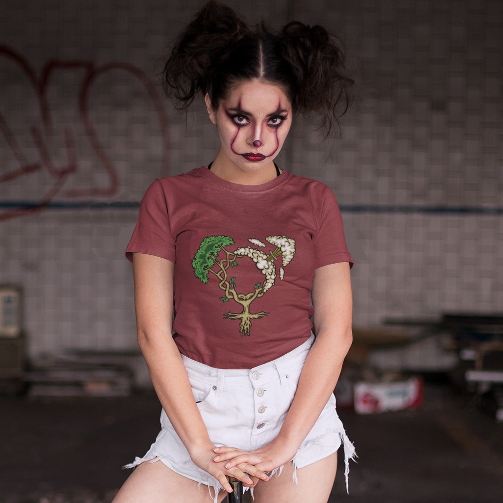 This design pays homage to women and highlights how most destructive elements of mankind come from men. Women create life, men destroy it. Made from 100% organic ring-spun cotton, this unisex t-shirt is a total must-have. It's high-quality, super comfy, and best of all—eco-friendly.