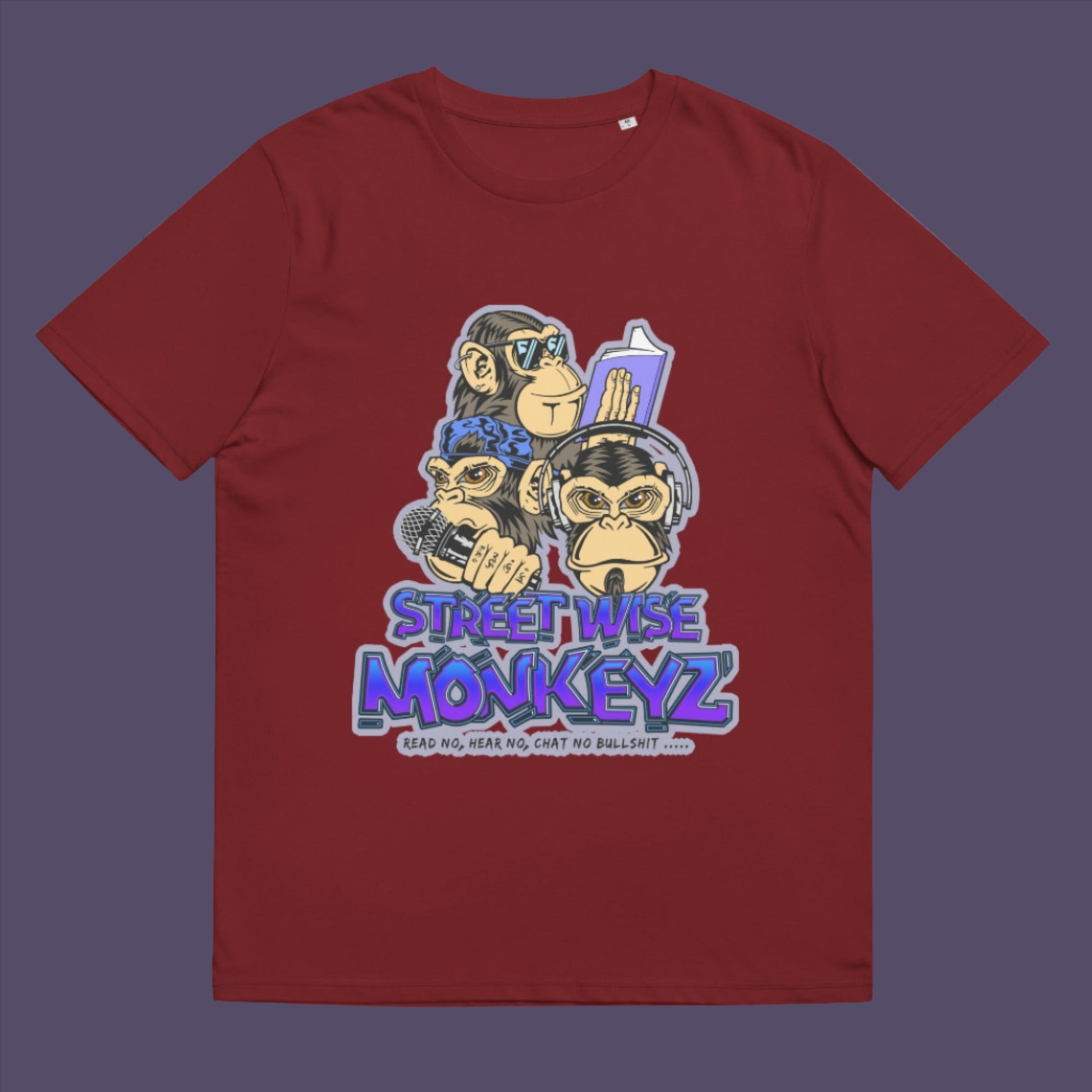 The three wise monkeys are out of date. It's time to be street wise. Hear and see everything and have your say. Made from 100% organic ring-spun cotton, this unisex t-shirt is a total must-have. It's high-quality, super comfy, and best of all—eco-friendly.