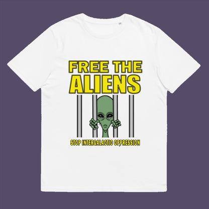 With all these alien sightings they must detaining them somewhere ! Made from 100% organic ring-spun cotton, this unisex t-shirt is a total must-have. It's high-quality, super comfy, and best of all—eco-friendly.